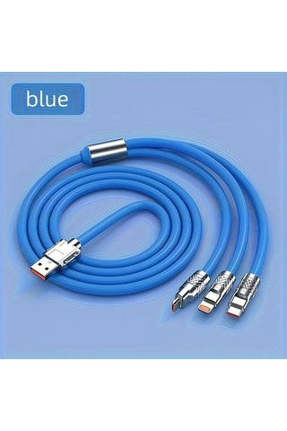 3'ü 1 Arada Renkli 15w Usb Type-c Şarj Kablosu İthalatçı Garantili