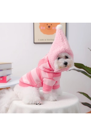 Elmpaly Küçük Köpekler İçin Çift Katlı Polar Astarlı Sarı Kış Şapkası