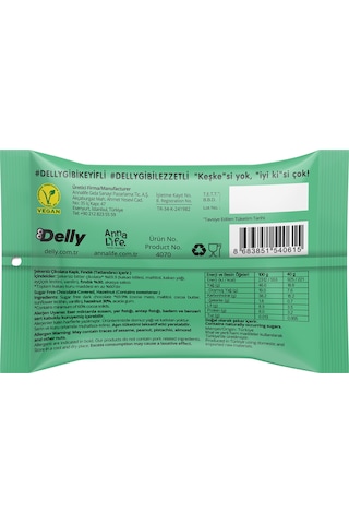 Delly Şeker İlavesiz Bitter Çikolata Kaplı Fındık 12 x 40 G