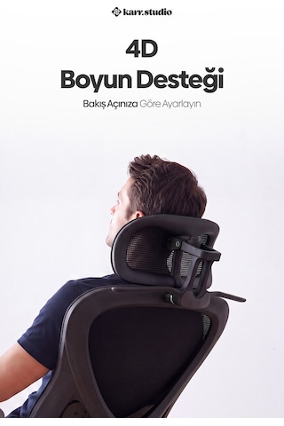 Karr Office Oslo Siyah Ergonomik Çalışma Sandalyesi Siyah