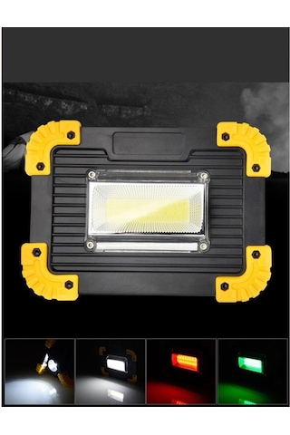 Watton Wt-330 Şarjlı Projektör 20w Led Kamp Lambası Su Geçirmez Fener Siyah