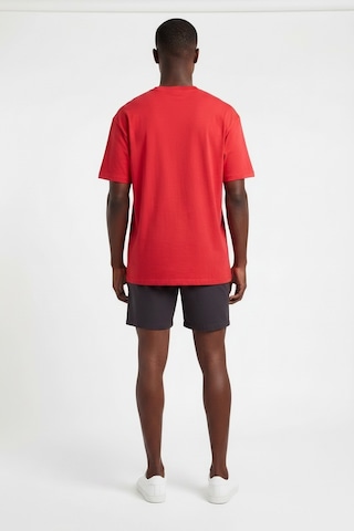Blow Up Clothing Basic Kırmızı Oversize Erkek T-shirt 141031 Siyah