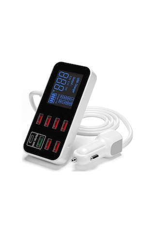 A9s+ 8 Port Usb Araba Hızlı Araba Lcd Ekran Telefon Tabletleri İçin Ultra-ins Usb Hub Dvr