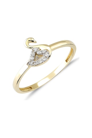 Kuğu Figürlü Altın Yüzük Yzma.107.04