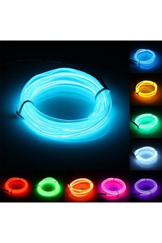 Araç Araba İçi Torpido Şerit Ledi Renkli İp Neon İp Led 2 M