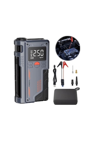 Ezere St-9631 Pro Taşınabilir Göstergeli Araç Lastik Şişirme Ve Starter Akü Takviye Seti- 5775 1