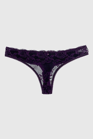 Mistirik Masara Model Yarı Dantelli Tanga String Model Esnek Ve Yumuşak Kumaşlı Külot Mor Renk Mor
