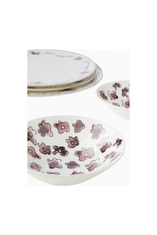 Serax Marni Dark Viola Anemone Milk Porselen Tabak Ve Kase Seti Çok Renkli