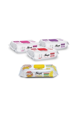 Sleepy Easy Clean Çiçek Serisi&limon Yağlı Süper Mutfak Yüzey Temizlik Havlusu&mendili 3x100+50 Beyaz