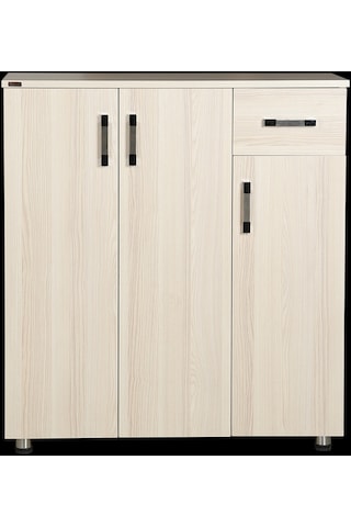 Ayakkabılık Beyaz Çok Amaç Model Parlak Akçaağaç Hard suntalem Demonte 5raf 1çekmece El Yapım Açık Kahverengi