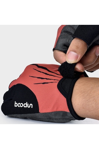 Yaleker Kışlık Spandex-mikrofiber Spreyli Yarı Parmak Bisiklet Eldiveni, Şok Emici, Dayanıklı, Kırmızı, M