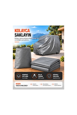 Reeder Reev Fancy Elektrikli Araba Brandası Gri Oto Branda Su Geçirmez Dört Mevsim Uv İki Katmanlı Dış Ortam Örtü