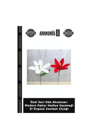 Özel Seri Oda Aksesuarı Modern Dekor Hediye Seçeneği El Örgüsü Zambak Çiçeği Çok Renkli