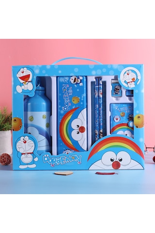 Sanrio Doraemon Kırtasiye Seti Hediye Kutusu Okul Malzemeleri Kuromi Doraemon Kırtasiye Seti 8 Parça Mavi