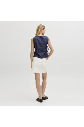 Jack & Jones Kadin Baglama Detayli Kolsuz Üst - Debby - 12287865 Dark Blue Denim