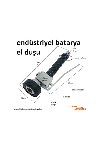 Yıldırım Fiskiyesi Elcik Ekonomik Seri Sağlam Endüstriyel Evye Bataryası El Duşu Siyah