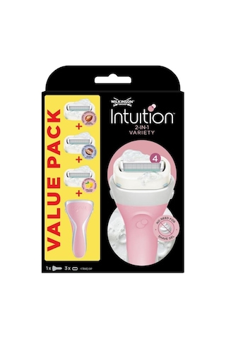Wilkinson Sword Intution 2 İn 1 Variety Kendinden Sabunlu Kadın Sistem 4 Bıçaklı Tıraş Bıçağı Ve Yedekleri