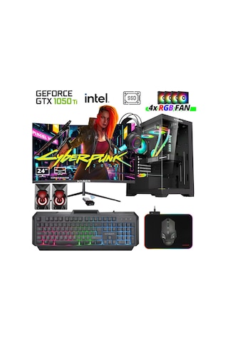 Xaser XSR1022 i5-7400 16 GB 512 GB SSD 4 GB GTX1050Ti 24" Free Dos Masaüstü Oyuncu Bilgisayarı
