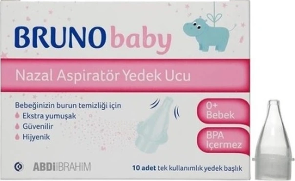 Bruno Baby Nazal Aspiratör Yedek Ucu 10lu & Serum Fizyolojik 5 Ml X 20 Flakon