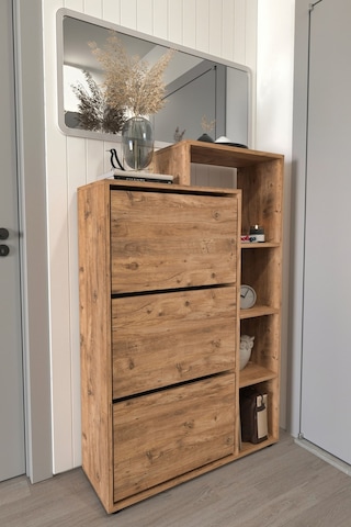 Bofigo Lego Ayakkabılık Düşer Kapak Raflı Ayakkabılık Çam