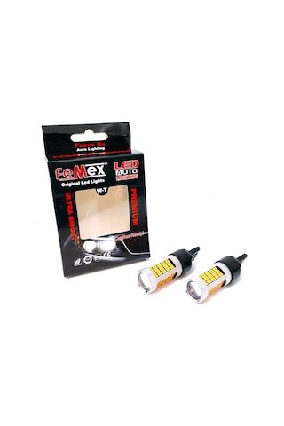 Femex Premium T20 7443 9W Led Ampul Çift Duy Turuncu 2835 Chip Me