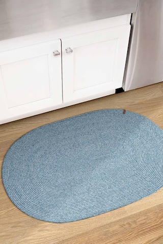 Cesta El Yapımı Örgü Turkuaz Kilim 50x80 4006 Turkuaz