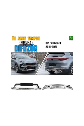 S-dizayn Kia Sportage Ön Ve Arka Tampon Koruma Difüzör Seti 2019-2021 A+ Kalite