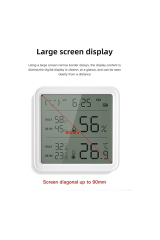 Maiyame Beyaz Bluetooth Isı Ve Nem Sensörü - Akıllı Otomasyon, Arka Işık, Uzak Erişim İçin Gateway Gereklidir - Aaa Pil Pil Yok