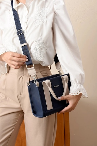 Just Polo Kadın Lacivert Taş Orta Boy Keten El Ve Omuz Çantası 236072mh Çok Renkli