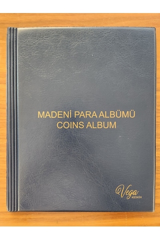 200 Adet Yerli Madeni Para Albümü Koleksiyon Mavi. Toplam 10 Sayfa. Her Sayfada 20 Madeni Para