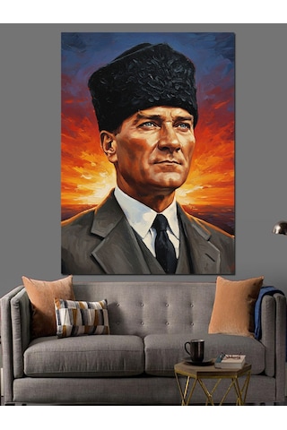 Ahşap Tablo Gün Doğumu Mustafa Kemal Atatürk İnsan Figürlü Tablolar