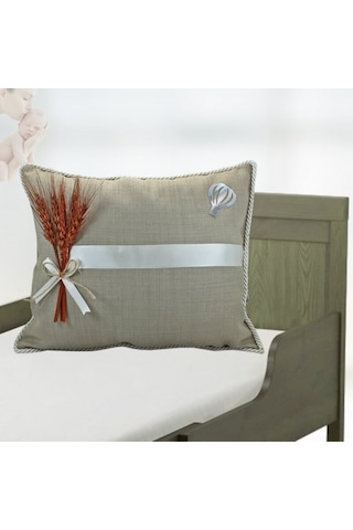 Süslebabypartystore Kuru Çiçek Tanzimli, Jüt Kumaş Takı Yastığı Çok Renkli