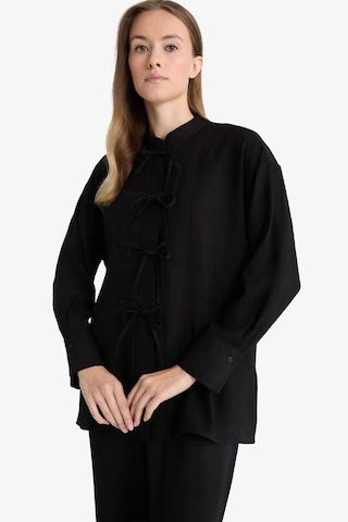 Defacto Regular Fit Krinkıl Kumaş Uzun Kollu Tunik F9919ax25aubk81 Siyah