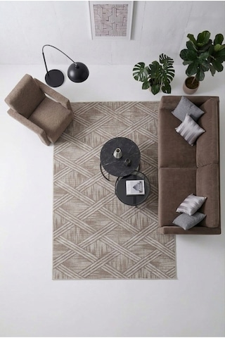 Kaymaz Tabanlı Halı Kesme Yolluk Salon Koridor Mutfak Yatak Odası Halısı Daire 3008 Kahve
