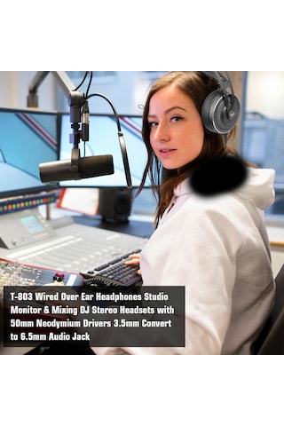 Reedark Kubite T-803 Profesyonel Stüdyo Kulaklığı - 50mm Hoparlör, 32 Ohm, 10hz-30khz Frekans Aralığı Siyah
