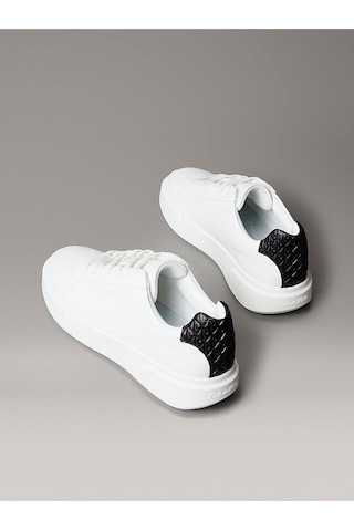 Calvin Klein Kadın Chunky Cupsole Laceup Sneaker-12051 Beyaz / Siyah