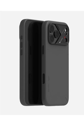 Aulumu İphone 17 Pro Max İle Uyumlu A17 Vegan Leather Serisi Magsafe Deri Kılıf Siyah