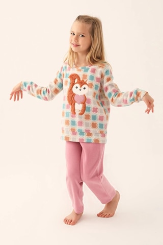 Arnetta 2651 Garson Polar Krem Kız Çocuk Uzun Kol Pijama Takım Krem
