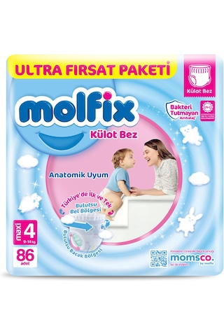 Molfix Külot Bebek Bezi 4 Beden Maxi 86'lı Ultra Fırsat Paketi
