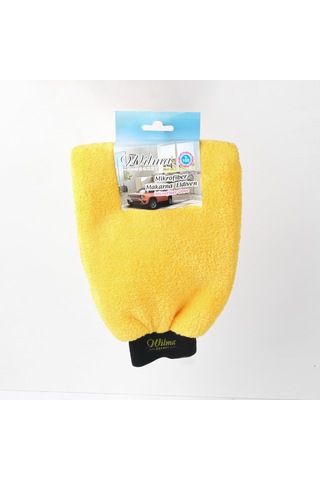 Wilma Secret Mikrofiber Araç Yıkama Eldiveni Çift Taraflı Oto Yıkama Eldiveni - Araba, Motor, Banyo, Evin Her Alanında Mükemmel Temizlik Sarı 256