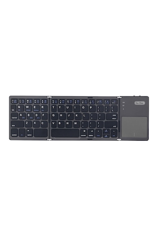 Go Des Gd-kb328 Sessiz Tuş Tasarım Touch Pad Özellikli Katlanabilir Bluetooth Kablosuz Klavye Siyah