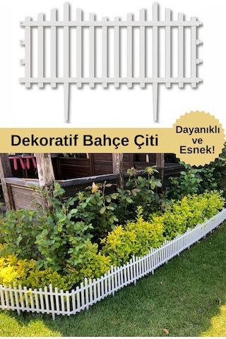 Space Dekoratif Bahçe Çiti Bordür Kırılmaz Plastik Çit 108 Cm Tek Peyzaj Koruma Panel Beyaz Beyaz Space Dekoratif Bahçe Çiti Bordür Kırılmaz Plastik Çit 108 Cm Tek Peyzaj Koruma Panel Beyaz Beyaz