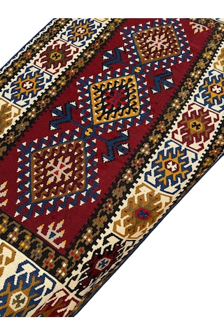El Dokuma Sıfır Yahyalı Kilim 118x215 Kök Boya %100 Yün Kilim