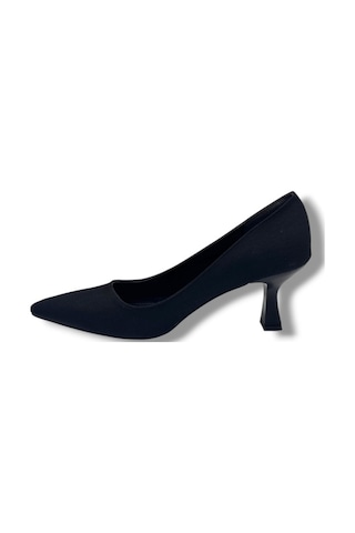 C-shoes Nb200-26 Süet Deri Orta Boy İnce Topuk Kadın Stiletto Siyah