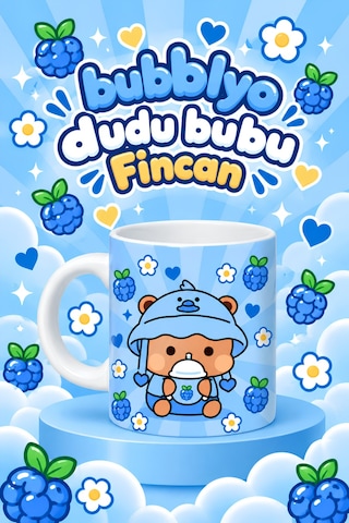 Dudu Bubu Fincan + Magnet + Bardak Altlığı Lacivert Lacivert