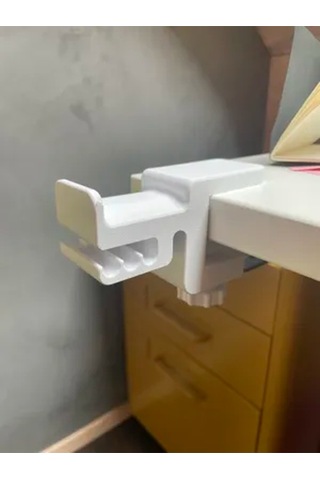 Masa Kenarı Asılabilir Kulaklık Standı, Kulaklık Tutucu Beyaz