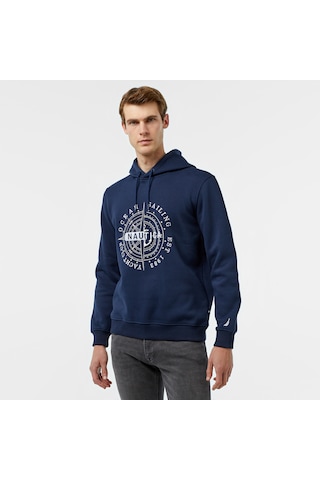 Nautica Erkek Lacivert Regular Fit Sweatshirt Baskılı K47037t Lacivert