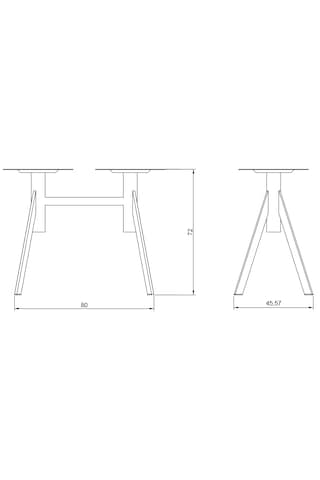 Gentaş Fl 102 Fuozleg Masa Ayağı Ayak 80 X 45,57 X 72 H Cm Siyah