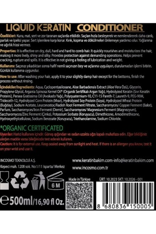 Keratin Kremi 500ml Yıpranmış Kuru Saçlar Için Nemlendirici Onarıcı Bakım