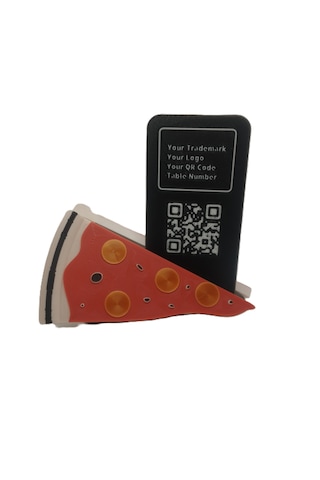 Mottopi Qr Menü Standı Pizza Dilim / Dijital Menü Modern Stand,qr Menü Masaüstü Standı - 10 Adet 10 Adet Qr Menü Standı